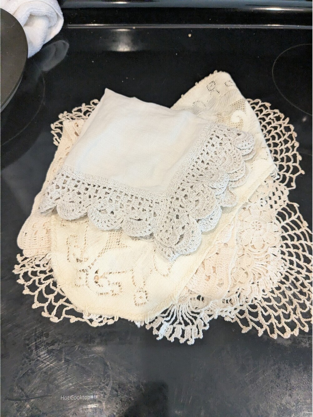 Lot 10 Vintage Crochet Lace Doilies Handmade Mixed Ivory/White Ephemera Crafts